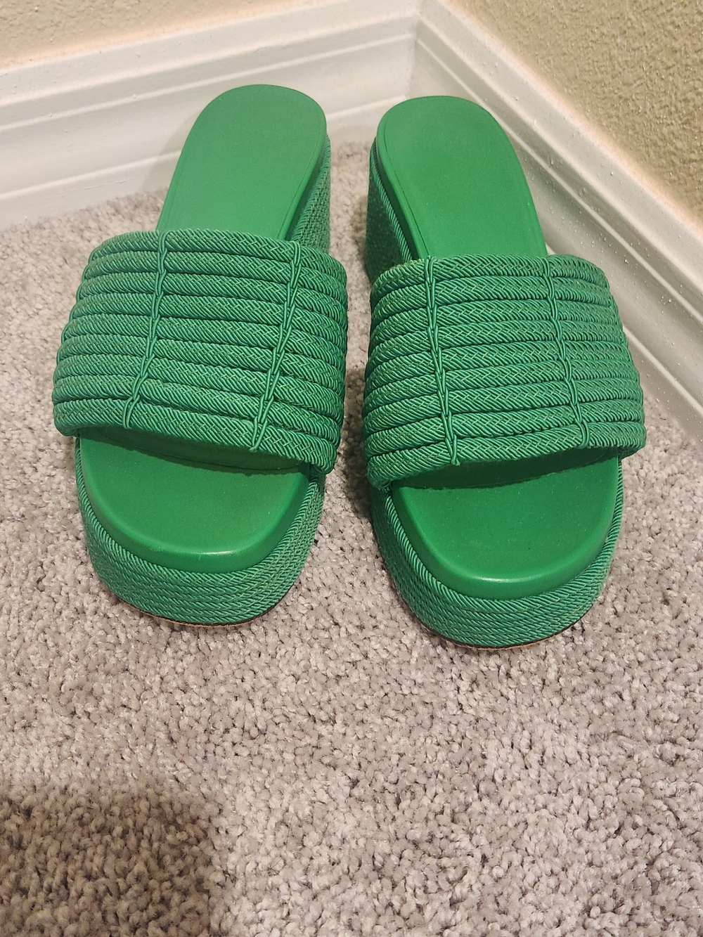 Vince Green Braided Platform Slide Sandals